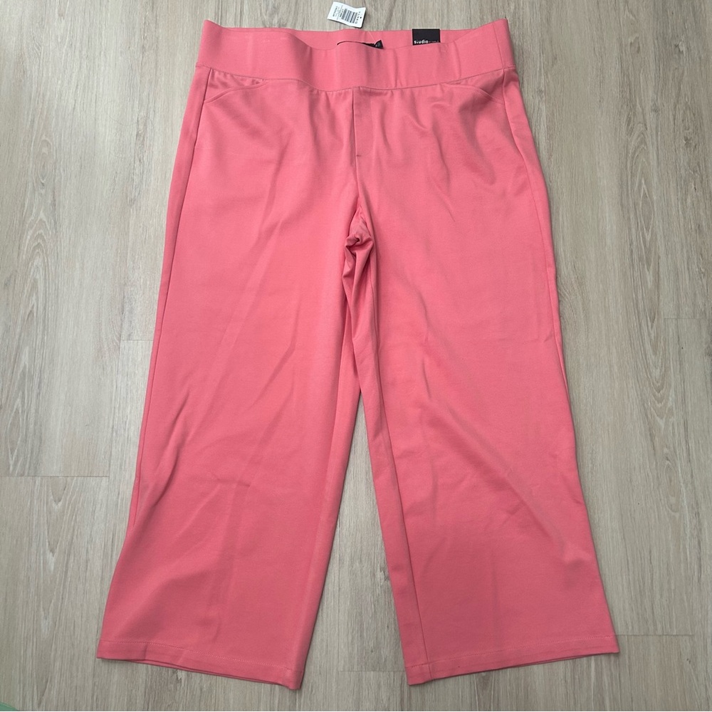 torrid Coral Wide-Leg Ponte Crop Pants